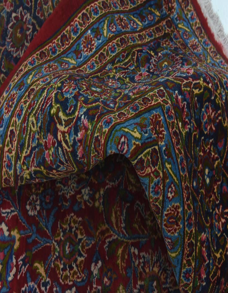 Detail image of  9' 8 x 13'  Hand Knotted Mashad Persian Wool Rug