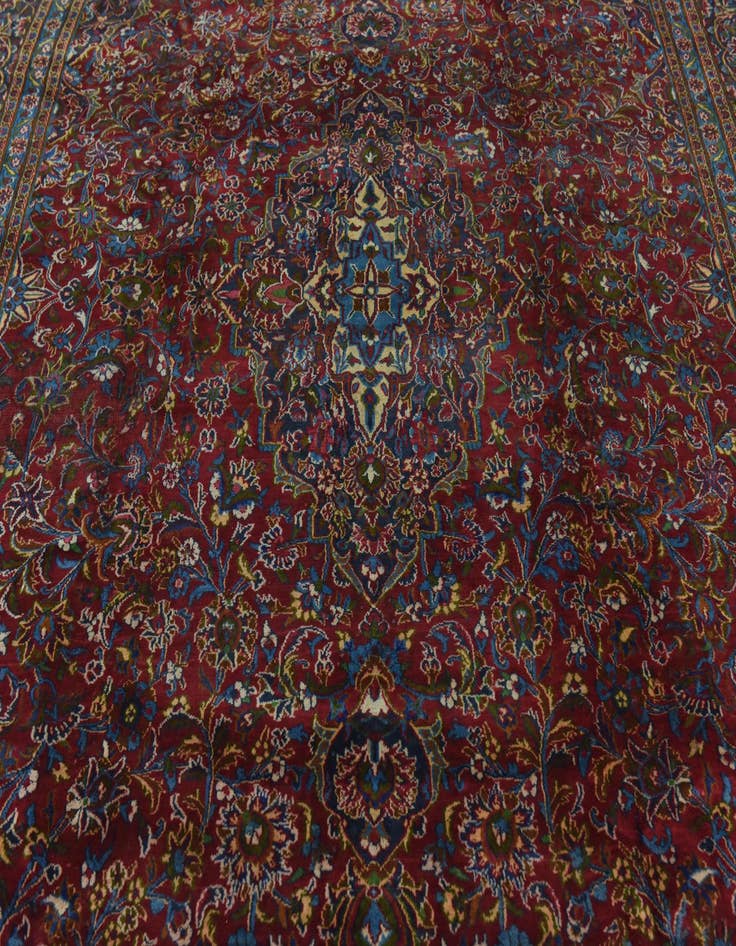 Detail image of  9' 8 x 13'  Hand Knotted Mashad Persian Wool Rug