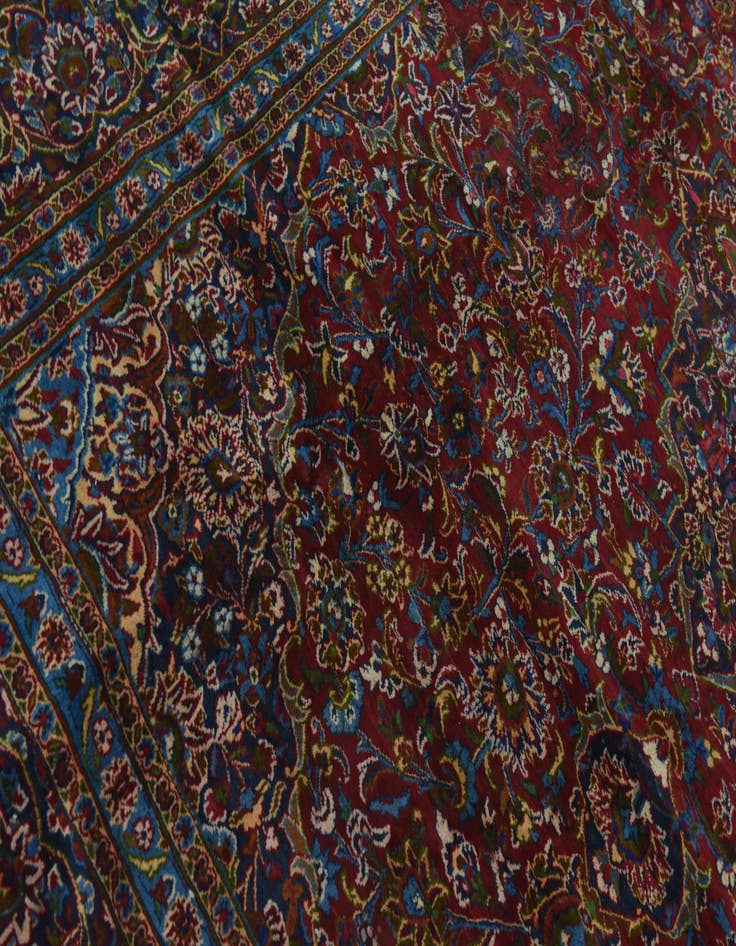 Detail image of  9' 8 x 13'  Hand Knotted Mashad Persian Wool Rug