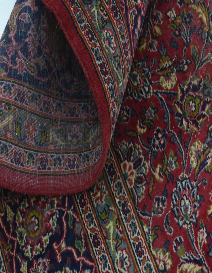 Detail image of  9' 6 x 12' 6  Hand Knotted Mashad Persian Wool Rug