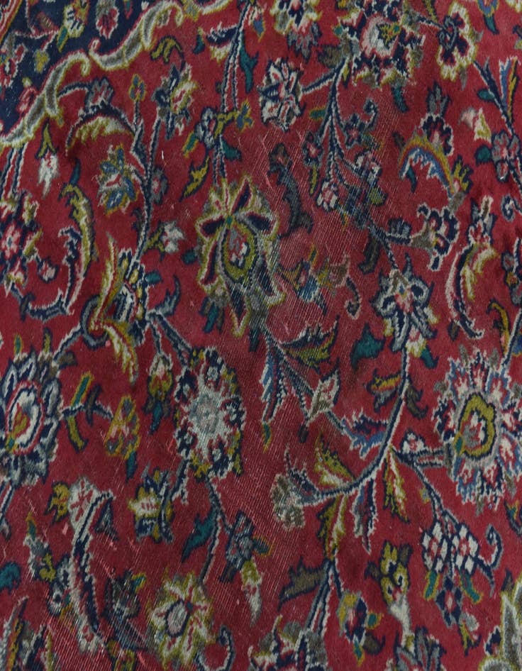 Detail image of  9' 6 x 12' 6  Hand Knotted Mashad Persian Wool Rug