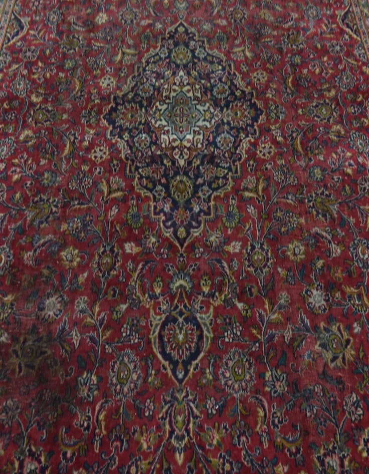 Detail image of  9' 6 x 12' 6  Hand Knotted Mashad Persian Wool Rug