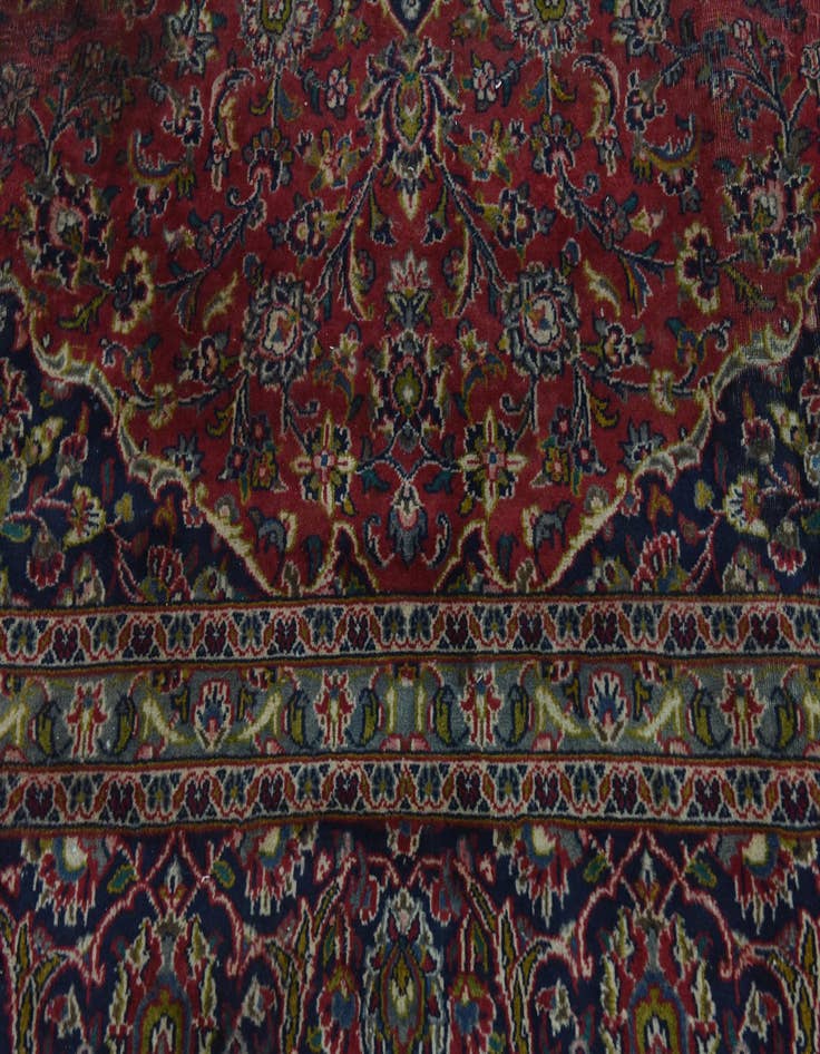 Detail image of  9' 6 x 12' 6  Hand Knotted Mashad Persian Wool Rug