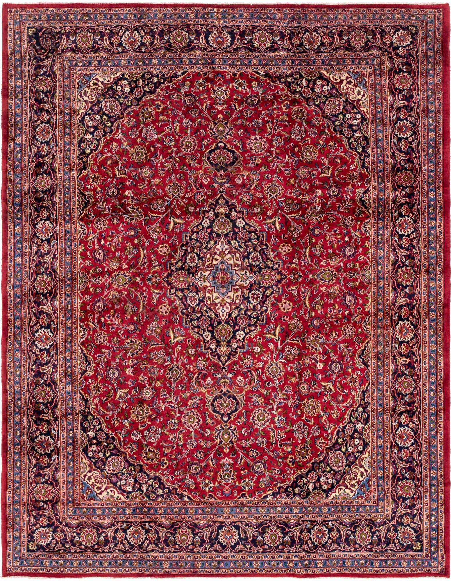 Primary image 9' 6 x 12' 7 Hand Knotted Mashad Persian Wool Rug