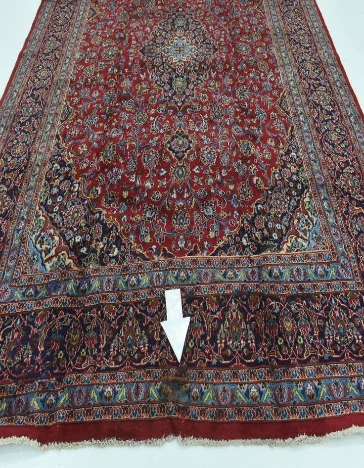 Detail image of  9' 10 x 12' 7  Hand Knotted Mashad Persian Wool Rug