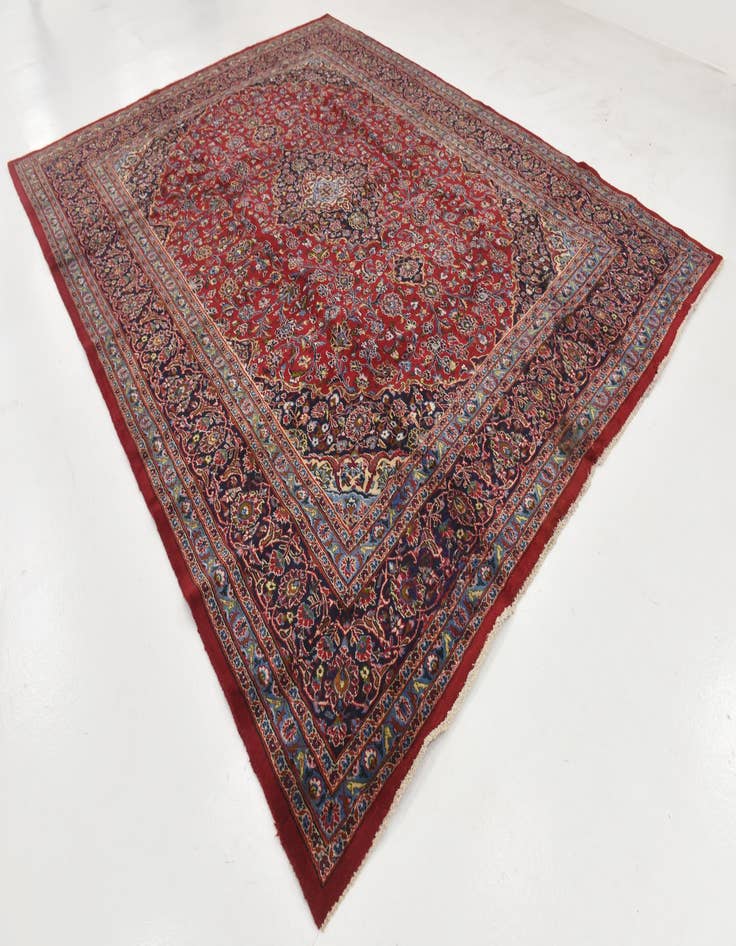 Detail image of  9' 10 x 12' 7  Hand Knotted Mashad Persian Wool Rug