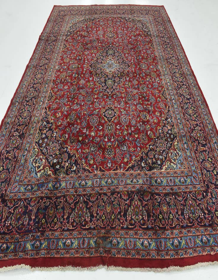Detail image of  9' 10 x 12' 7  Hand Knotted Mashad Persian Wool Rug
