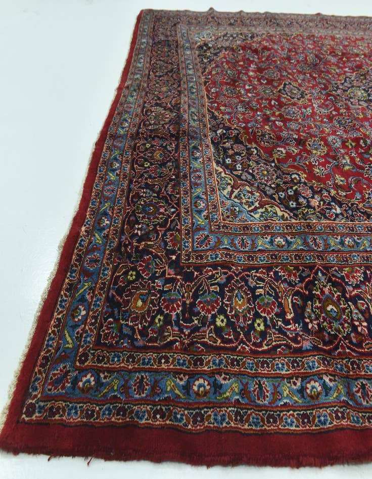 Detail image of  9' 10 x 12' 7  Hand Knotted Mashad Persian Wool Rug