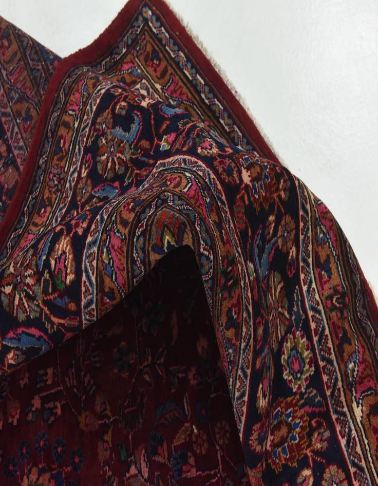 Detail image of  9' 7 x 12' 6  Hand Knotted Mashad Persian Wool Rug