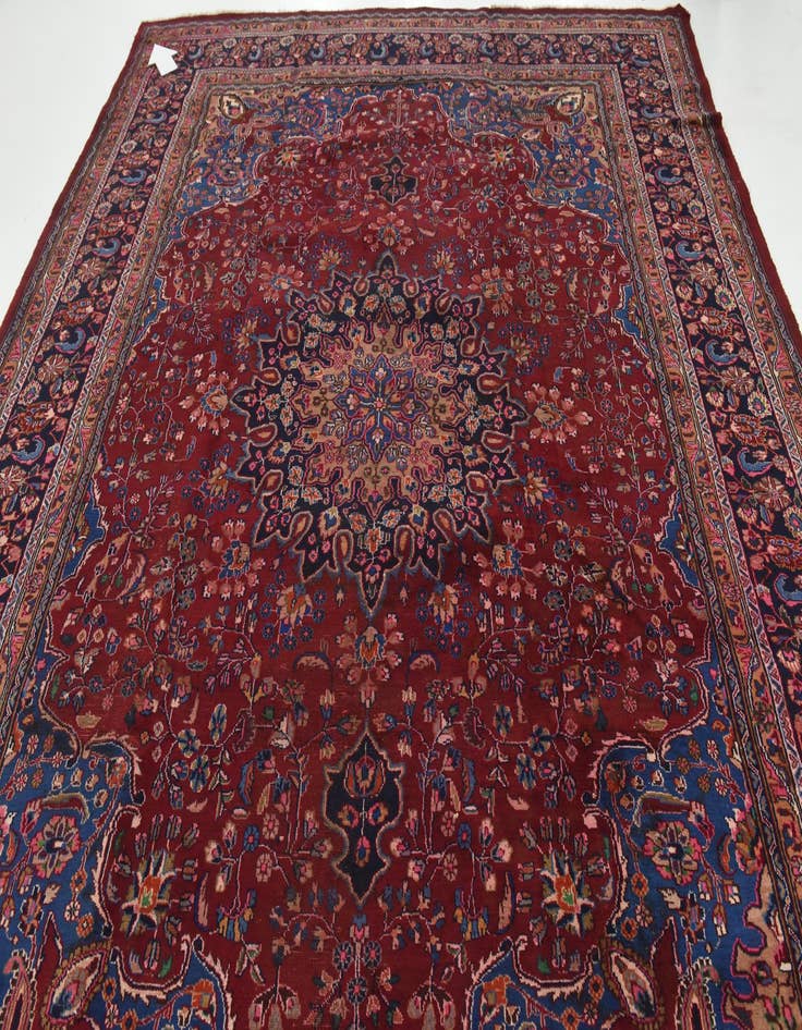 Detail image of  9' 7 x 12' 6  Hand Knotted Mashad Persian Wool Rug