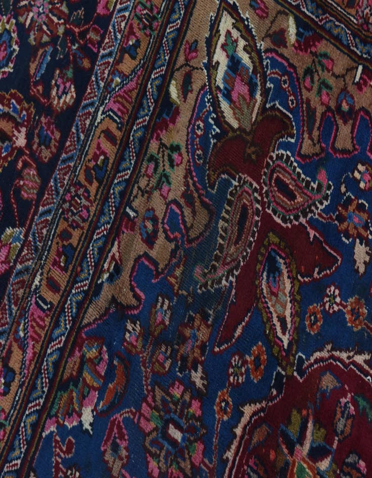 Detail image of  9' 7 x 12' 6  Hand Knotted Mashad Persian Wool Rug
