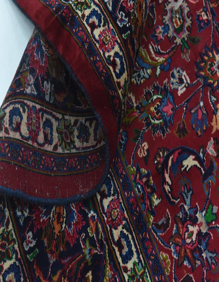 Detail image of  9' 9 x 12' 7  Hand Knotted Mashad Persian Wool Rug