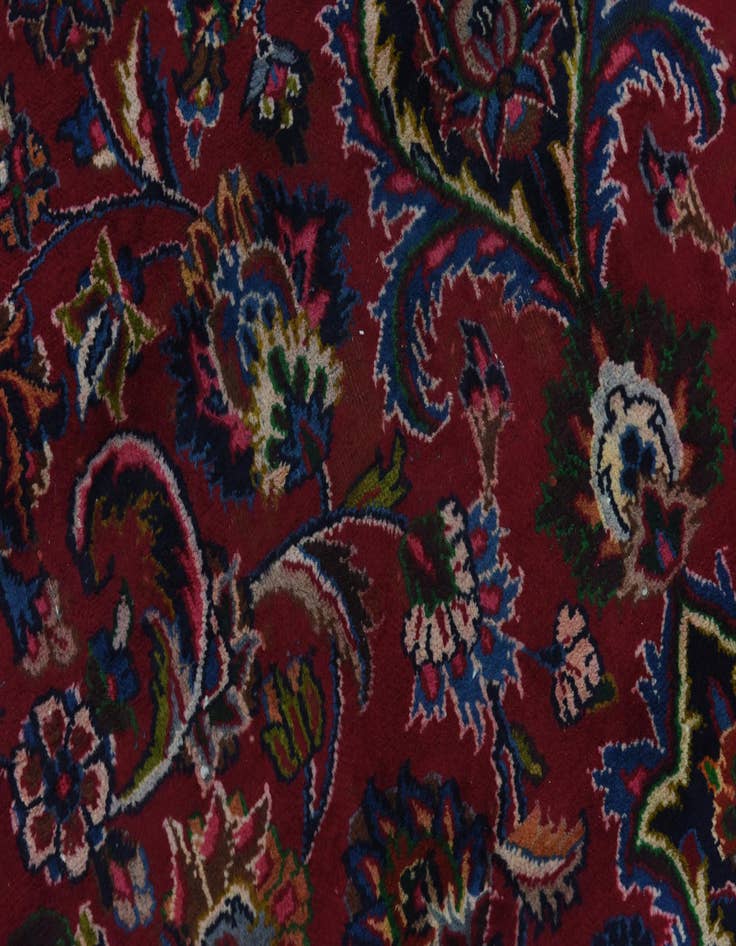 Detail image of  9' 9 x 12' 7  Hand Knotted Mashad Persian Wool Rug