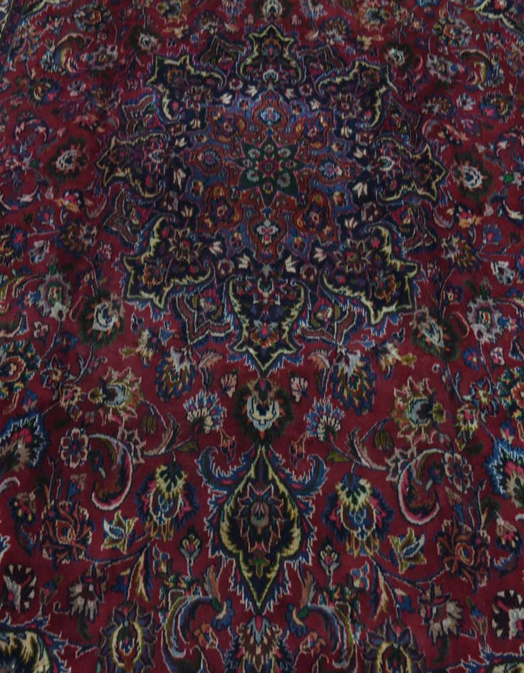 Detail image of  9' 9 x 12' 7  Hand Knotted Mashad Persian Wool Rug
