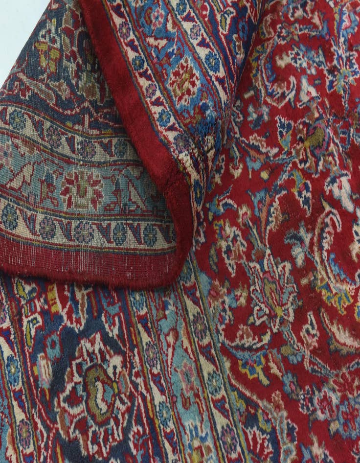 Detail image of  9' 8 x 12' 5  Hand Knotted Mashad Persian Wool Rug