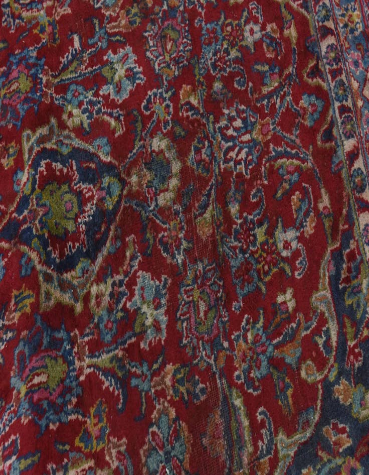 Detail image of  9' 8 x 12' 5  Hand Knotted Mashad Persian Wool Rug
