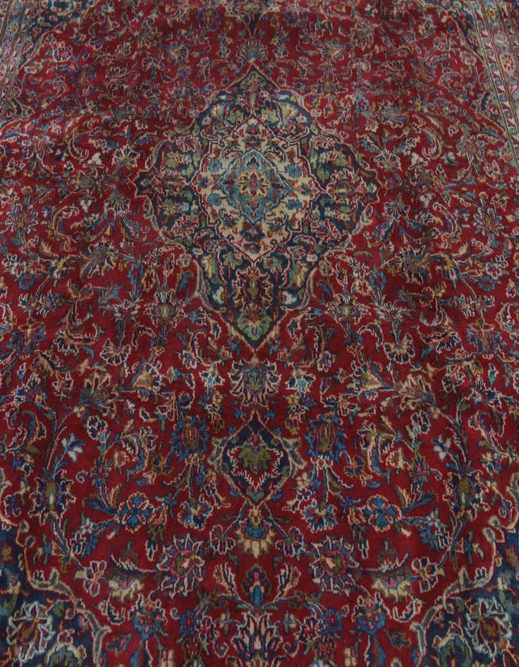 Detail image of  9' 8 x 12' 5  Hand Knotted Mashad Persian Wool Rug