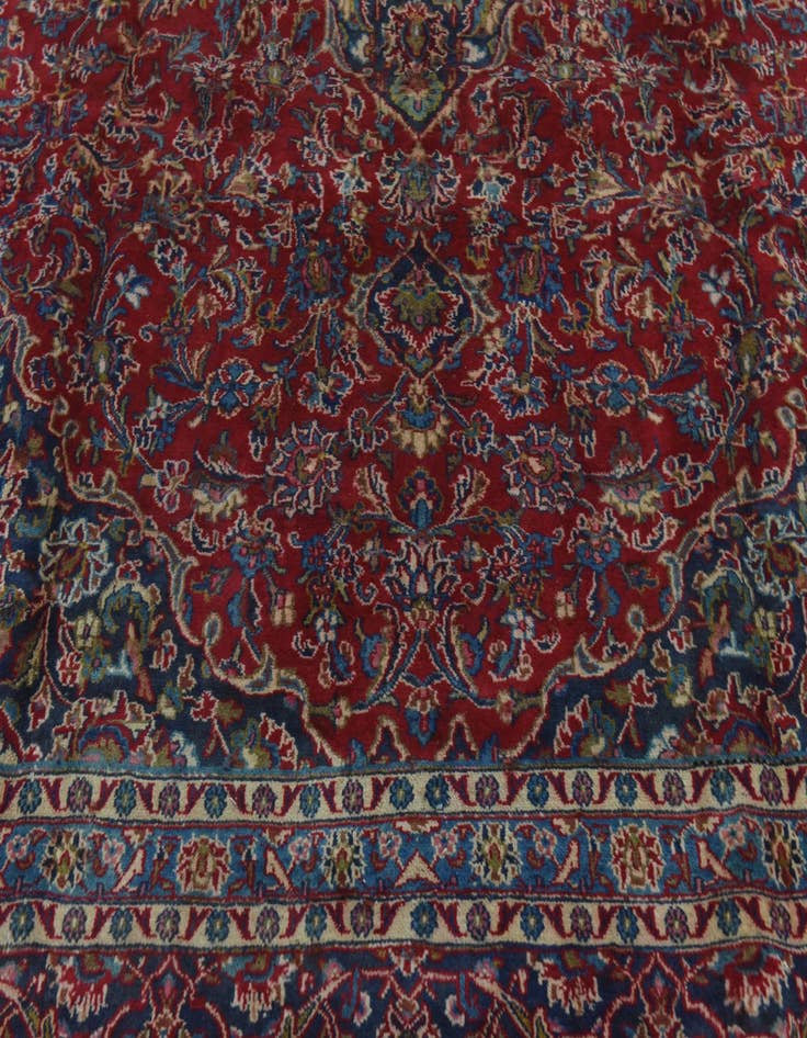Detail image of  9' 8 x 12' 5  Hand Knotted Mashad Persian Wool Rug