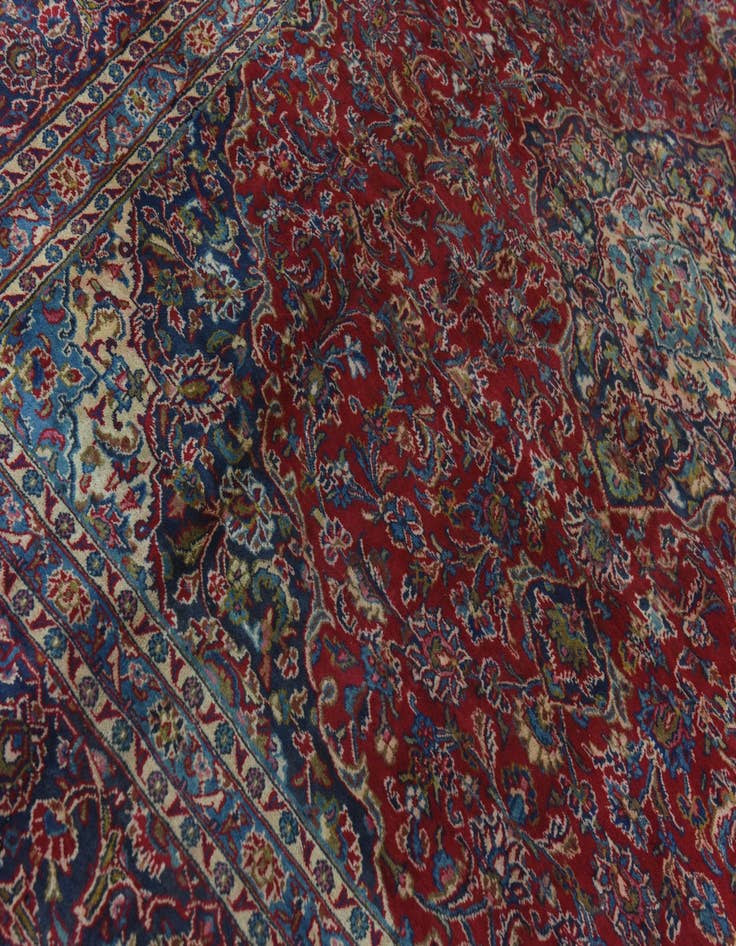 Detail image of  9' 8 x 12' 5  Hand Knotted Mashad Persian Wool Rug