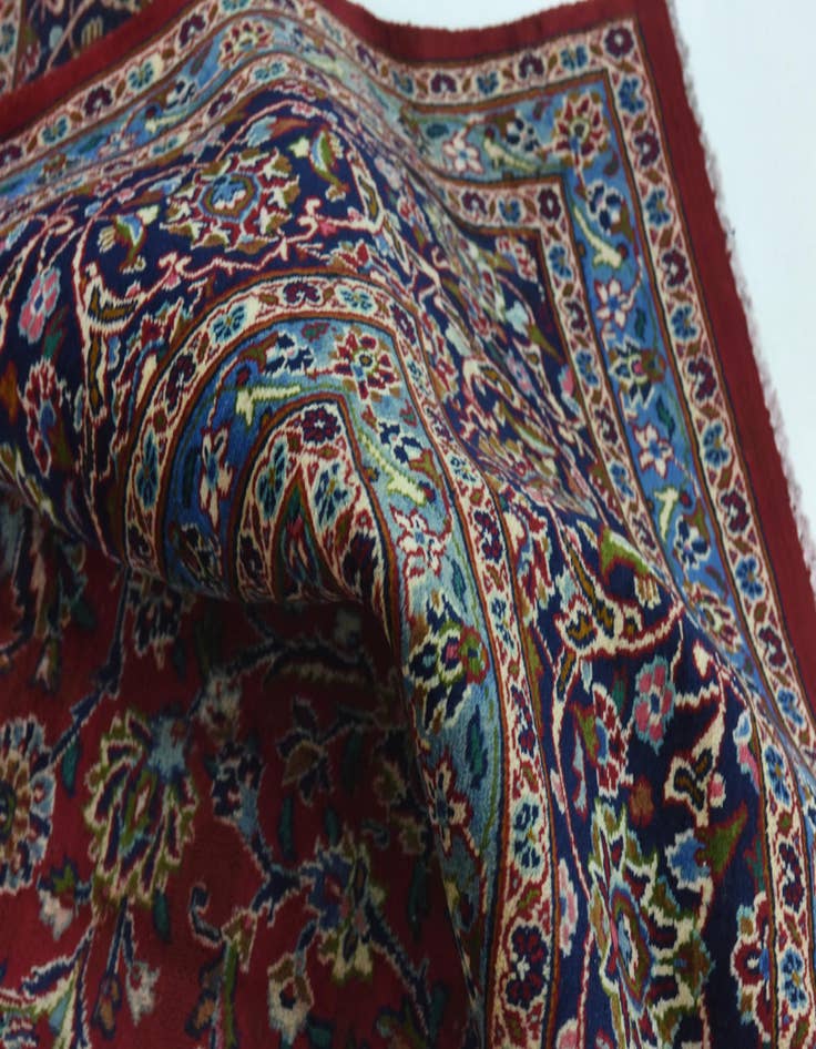 Detail image of  10' x 12' 8  Hand Knotted Mashad Persian Wool Rug