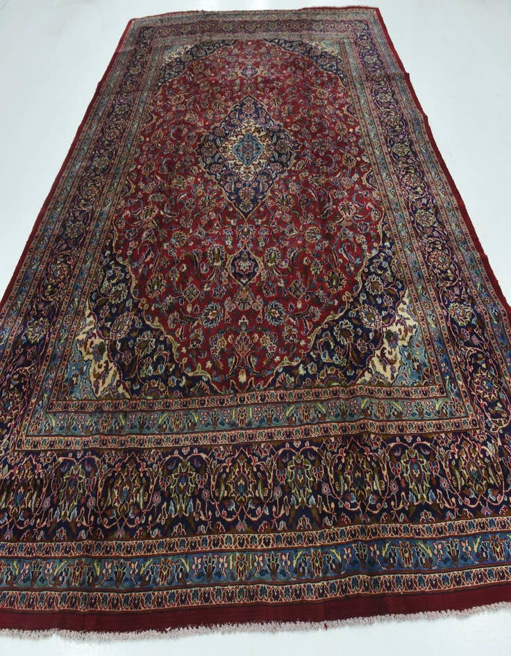 Detail image of  10' x 12' 8  Hand Knotted Mashad Persian Wool Rug