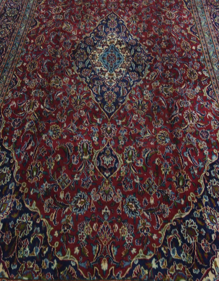 Detail image of  10' x 12' 8  Hand Knotted Mashad Persian Wool Rug