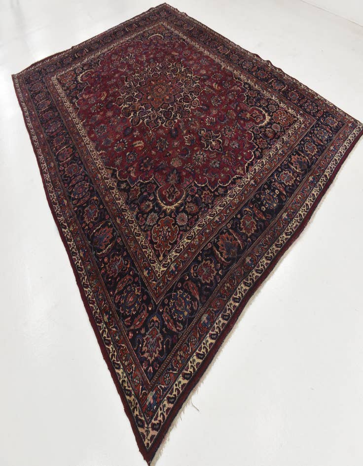 Detail image of 10' x 13' Hand Knotted Mashad Persian Wool Rug