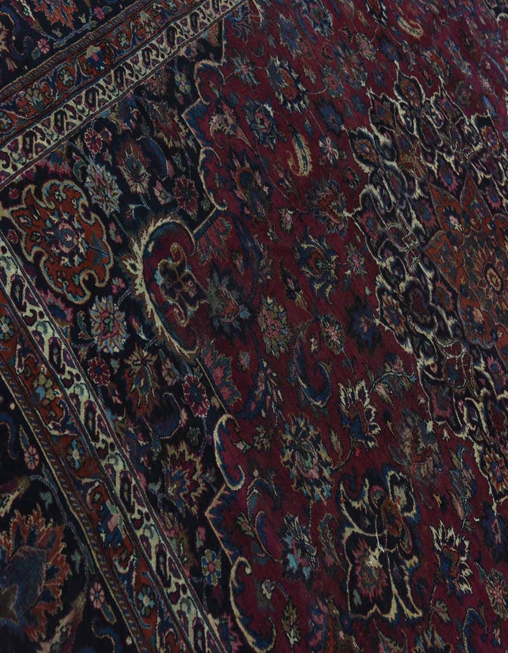 Detail image of 10' x 13' Hand Knotted Mashad Persian Wool Rug