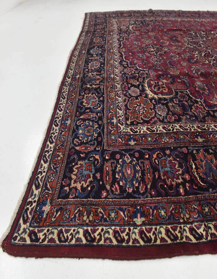 Detail image of 10' x 13' Hand Knotted Mashad Persian Wool Rug