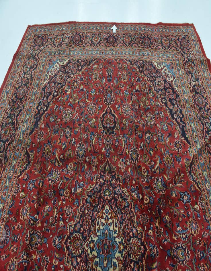Detail image of  9' 7 x 13' 2  Hand Knotted Mashad Persian Wool Rug