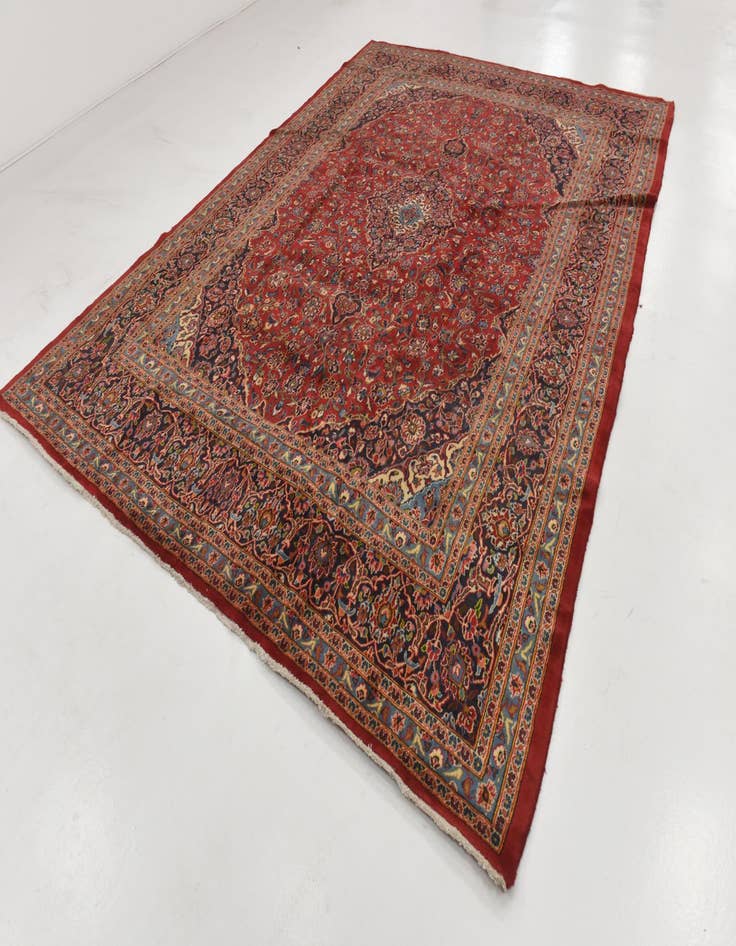 Detail image of  9' 7 x 13' 2  Hand Knotted Mashad Persian Wool Rug