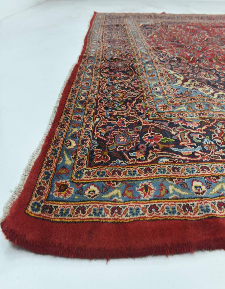 Detail image of  9' 7 x 13' 2  Hand Knotted Mashad Persian Wool Rug