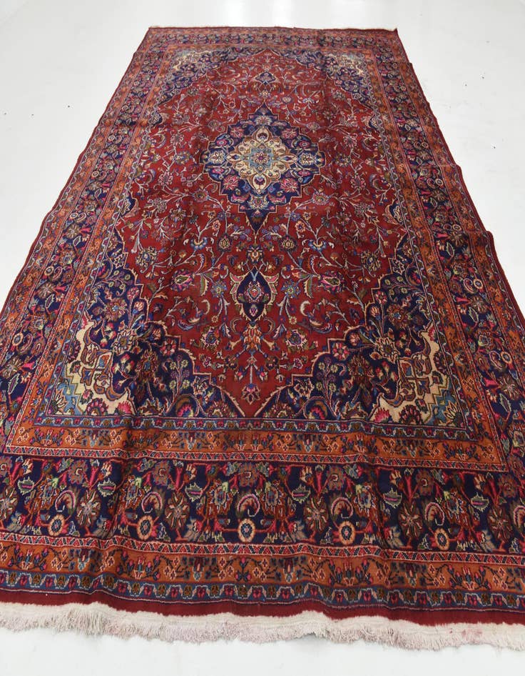 Detail image of  9' 9 x 12' 9  Hand Knotted Mashad Persian Wool Rug