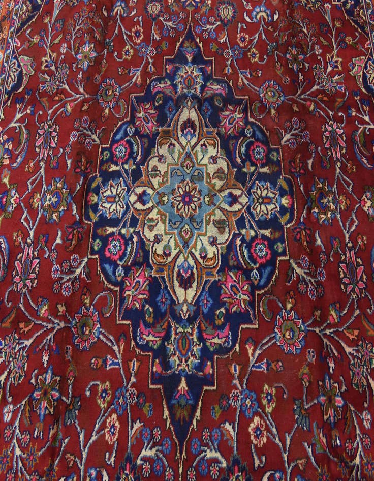 Detail image of  9' 9 x 12' 9  Hand Knotted Mashad Persian Wool Rug