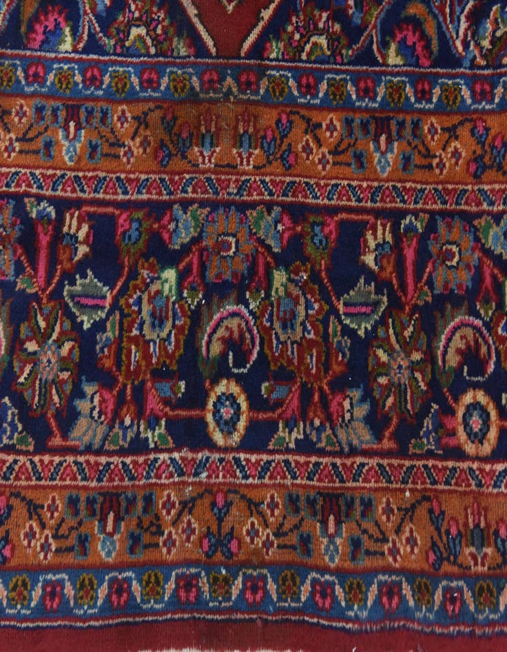 Detail image of  9' 9 x 12' 9  Hand Knotted Mashad Persian Wool Rug