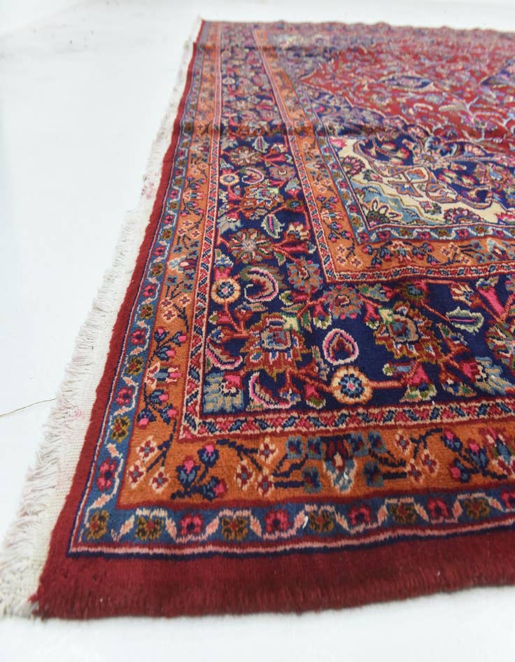 Detail image of  9' 9 x 12' 9  Hand Knotted Mashad Persian Wool Rug