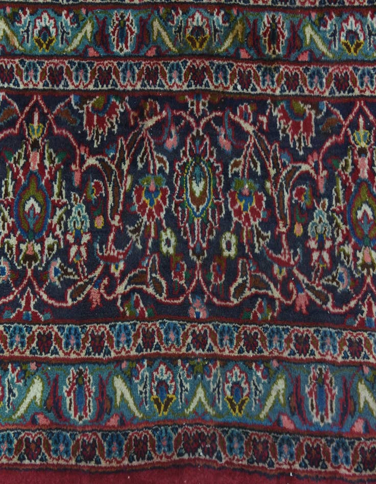 Detail image of  9' 8 x 12' 6  Hand Knotted Mashad Persian Wool Rug