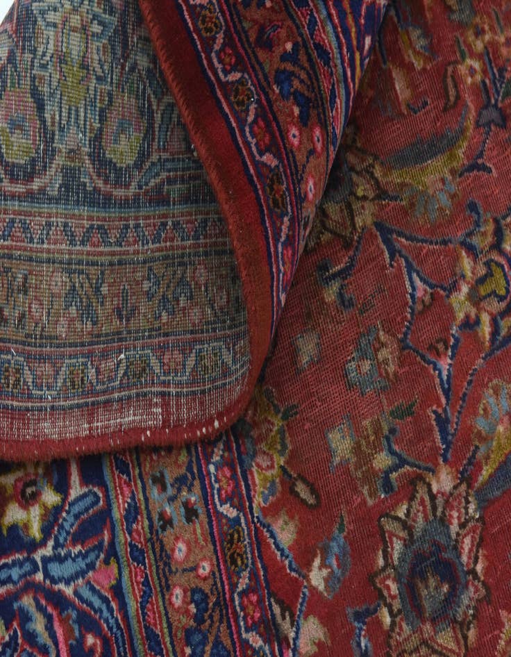 Detail image of  9' 8 x 12' 6  Hand Knotted Mashad Persian Wool Rug