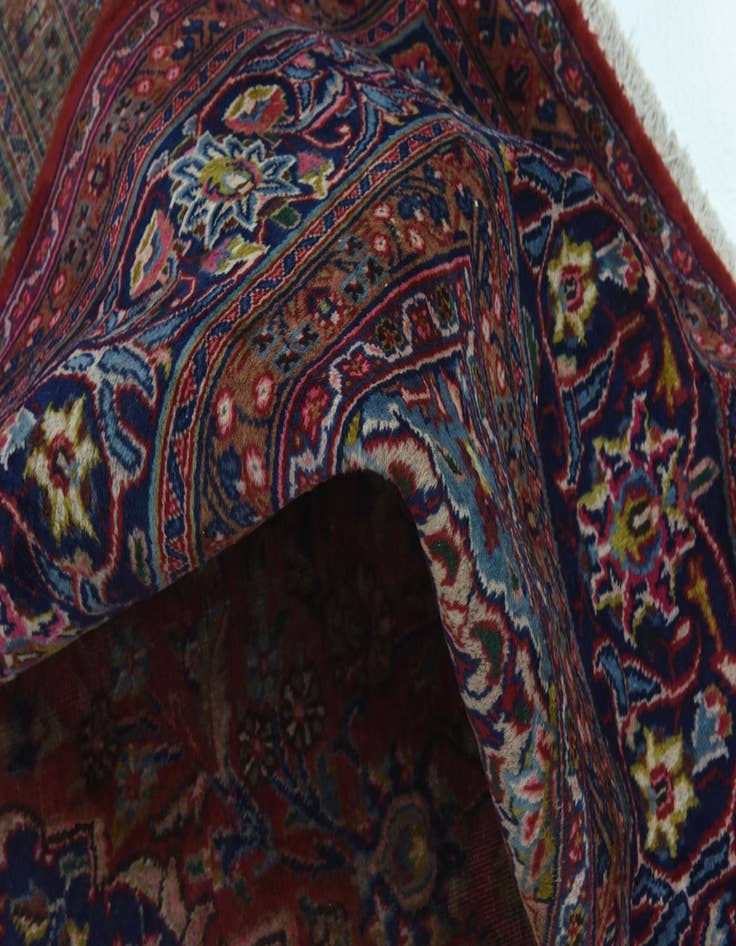 Detail image of  9' 8 x 12' 6  Hand Knotted Mashad Persian Wool Rug