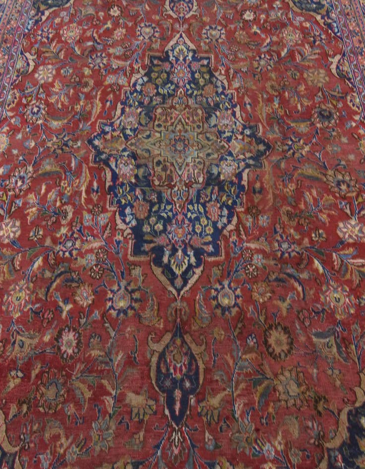 Detail image of  9' 8 x 12' 6  Hand Knotted Mashad Persian Wool Rug