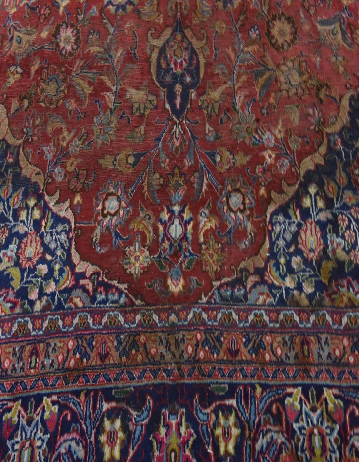 Detail image of  9' 8 x 12' 6  Hand Knotted Mashad Persian Wool Rug