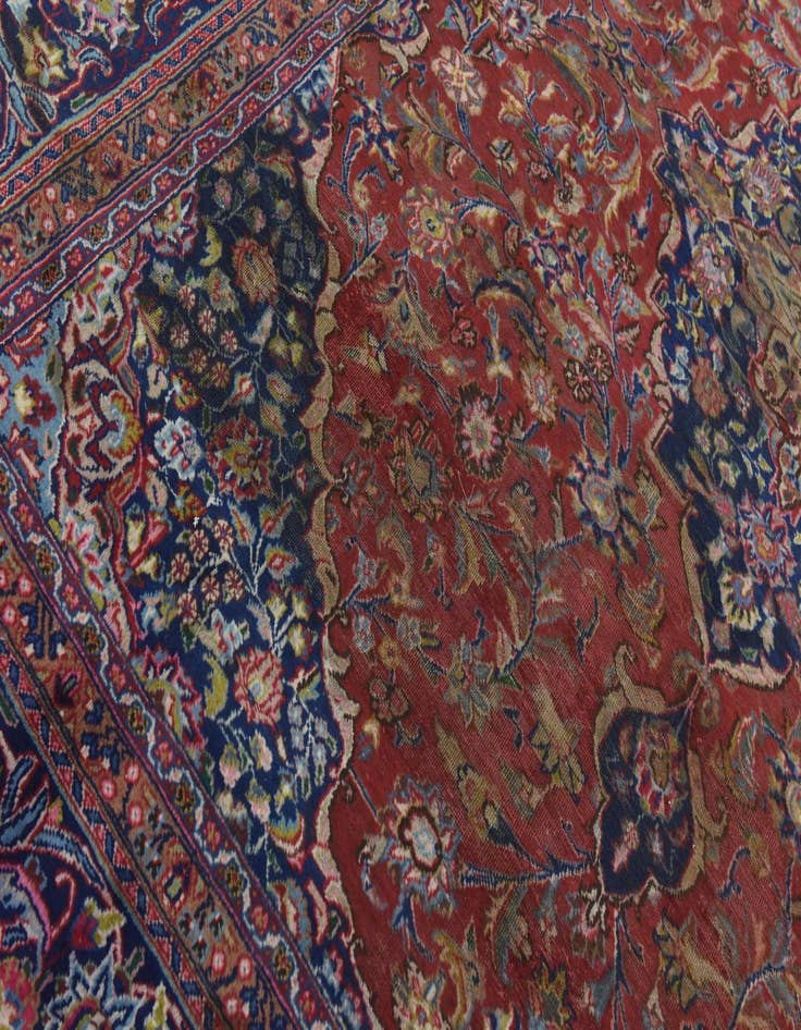 Detail image of  9' 8 x 12' 6  Hand Knotted Mashad Persian Wool Rug