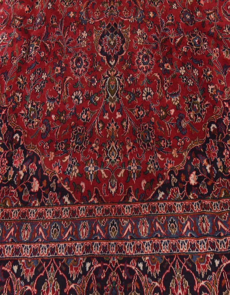 Detail image of  9' 9 x 12' 8  Hand Knotted Mashad Persian Wool Rug