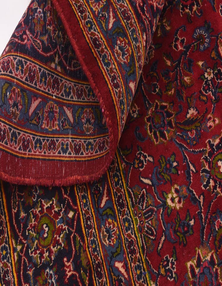 Detail image of  9' 9 x 12' 7  Hand Knotted Mashad Persian Wool Rug