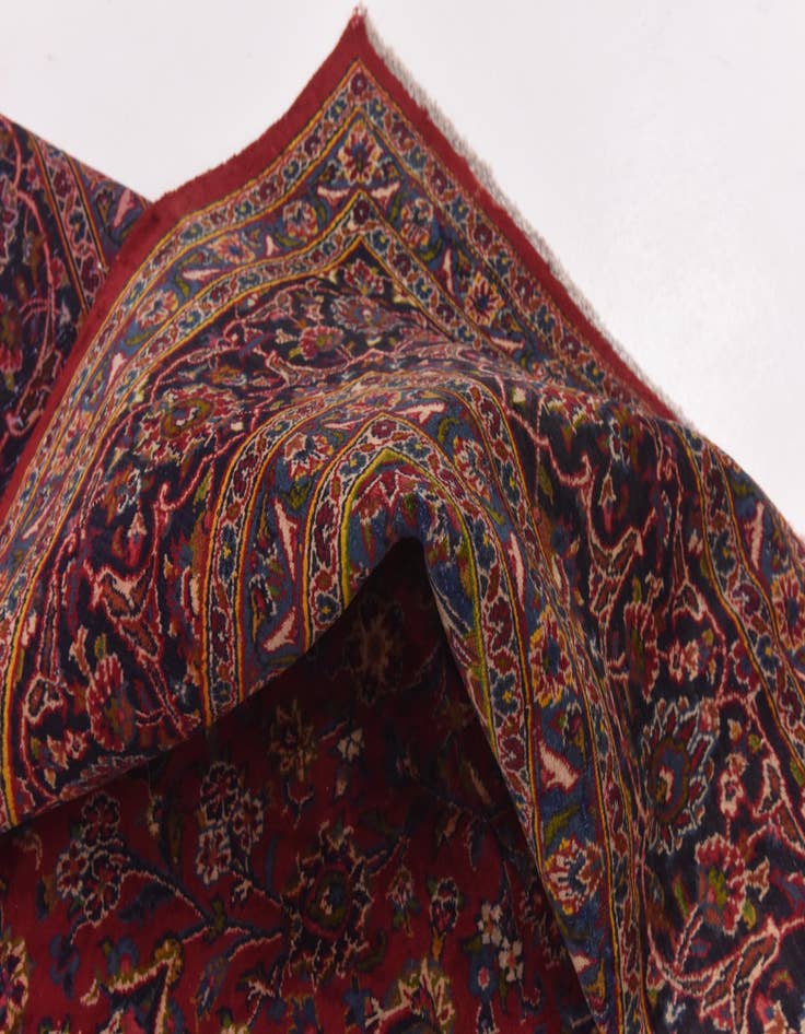 Detail image of  9' 9 x 12' 7  Hand Knotted Mashad Persian Wool Rug