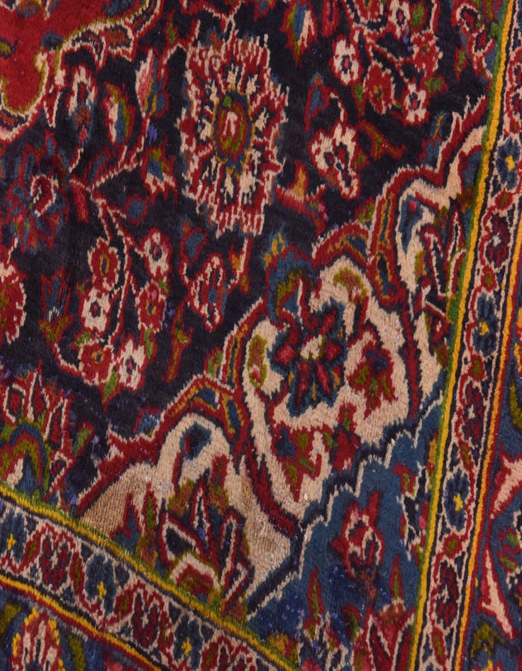 Detail image of  9' 9 x 12' 7  Hand Knotted Mashad Persian Wool Rug