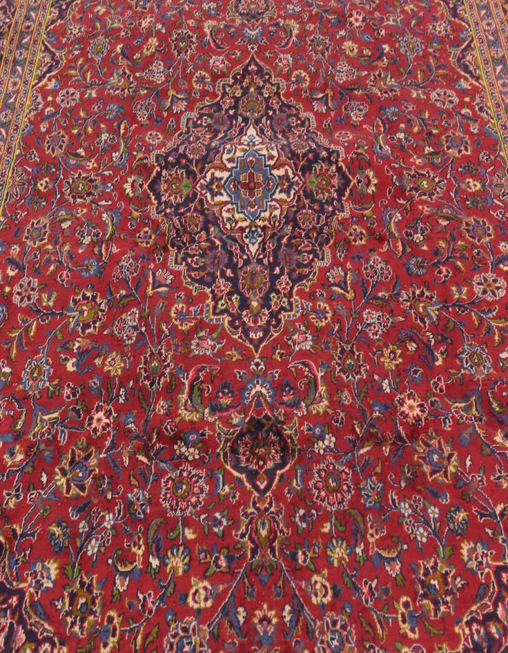 Detail image of  9' 9 x 12' 7  Hand Knotted Mashad Persian Wool Rug