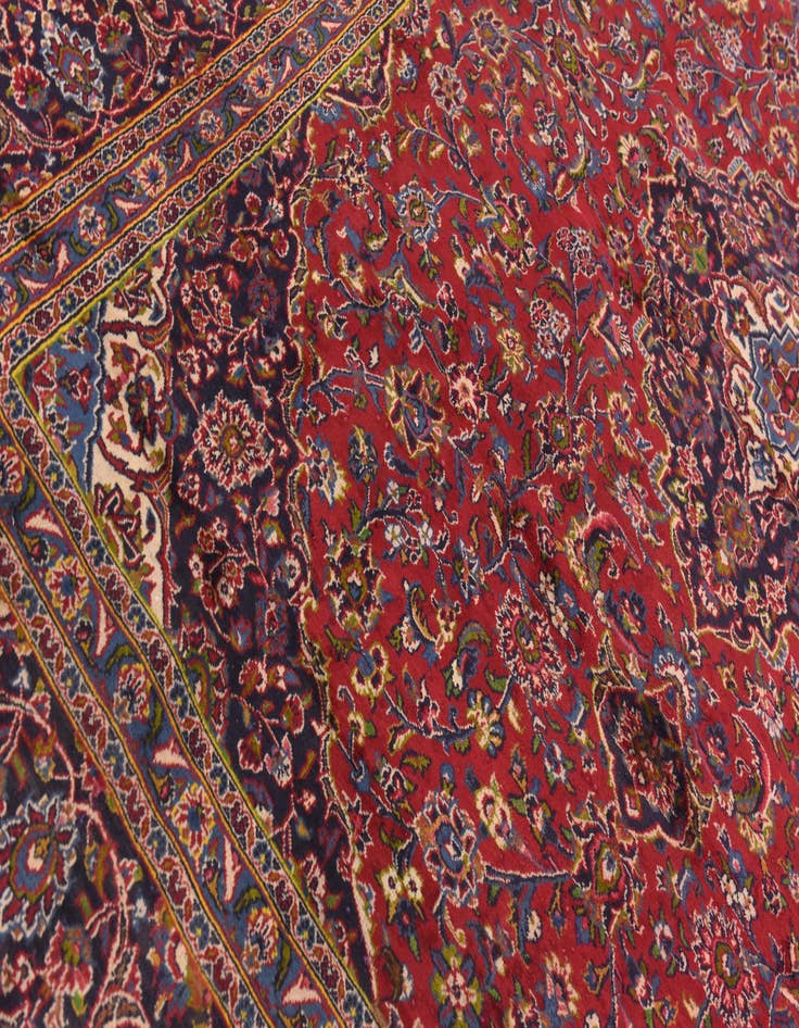 Detail image of  9' 9 x 12' 7  Hand Knotted Mashad Persian Wool Rug