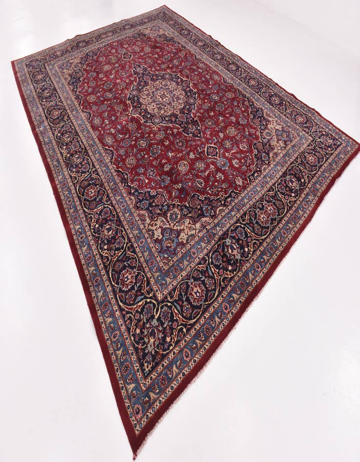 Detail image of  9' 9 x 12' 10  Hand Knotted Mashad Persian Wool Rug