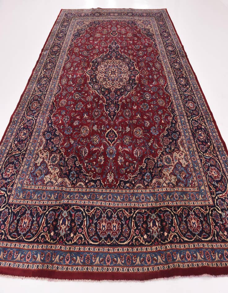 Detail image of  9' 9 x 12' 10  Hand Knotted Mashad Persian Wool Rug